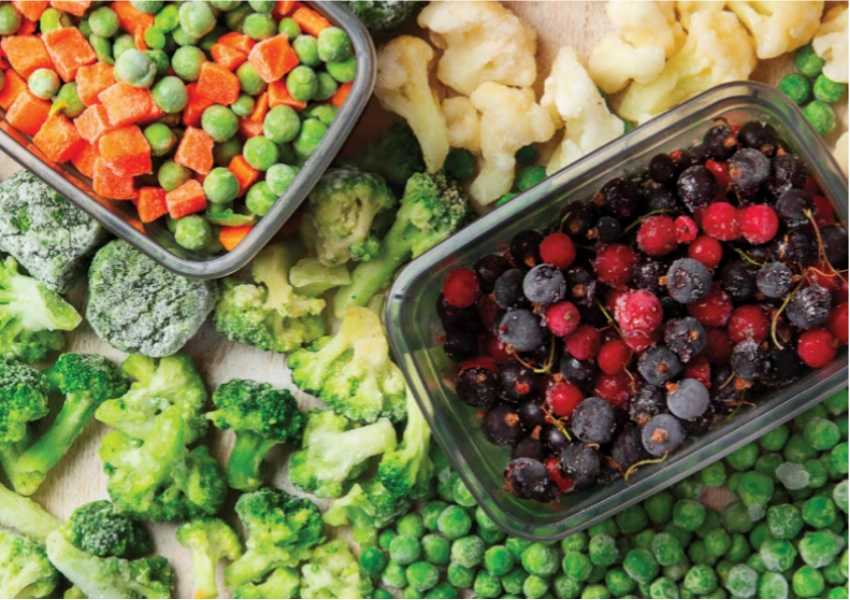 frozen vegetables and fruits
